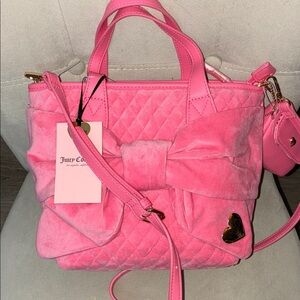 24HR DROP⬇️ Juicy Couture Velour Pink bow Satchel
